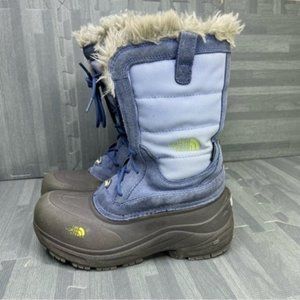 The North Face Alpenglow Snow Boots Blue Gray Girls Size 5
